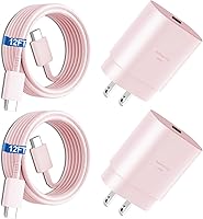 Vista 24 de Cargador súper rápido tipo C, bloque de cargador de pared rápido USB C de 25 W y cable de carga rápida súper largo de 8 pies para Samsung Galaxy