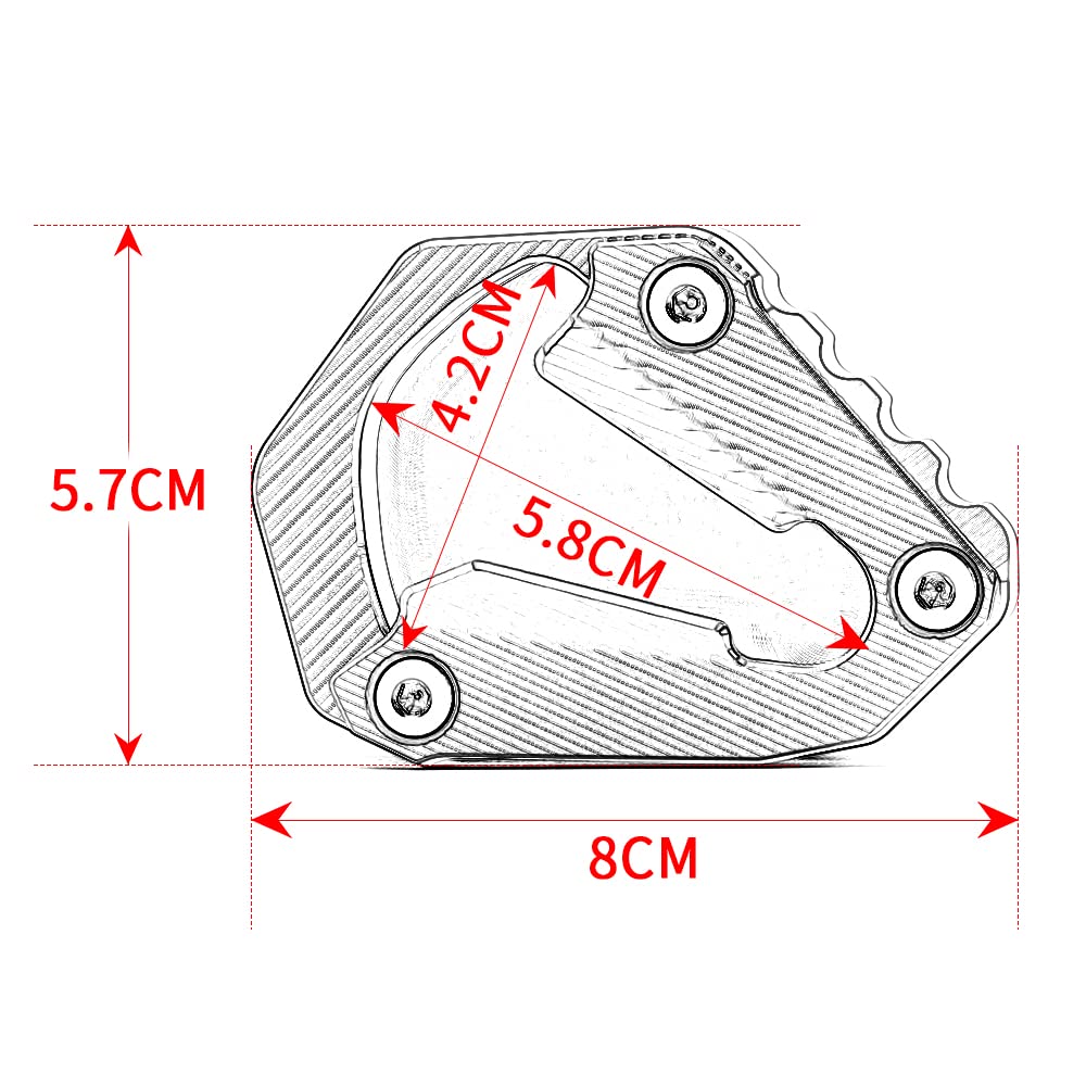 Modeer compatibile con KTM 1290 Super Adventure S 2021 2022 Moto CNC Supporto Piastra di prolunga Cavalletto laterale Pad 1290 ADV 1290adv s 1290S Accessori (arancione)
