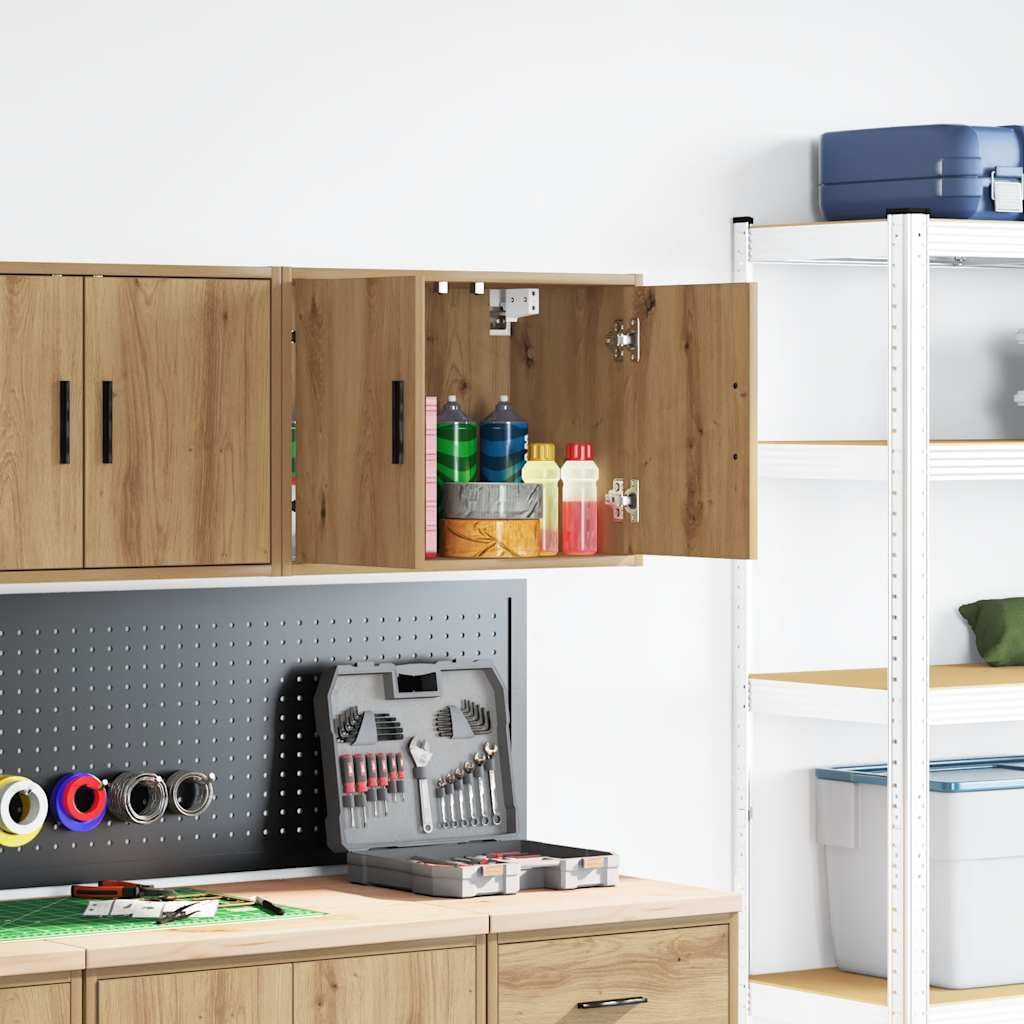 vidaXL Garagen-Wandschrank Artisan-Eiche, Lager- und Aufbewahrungsschrank
