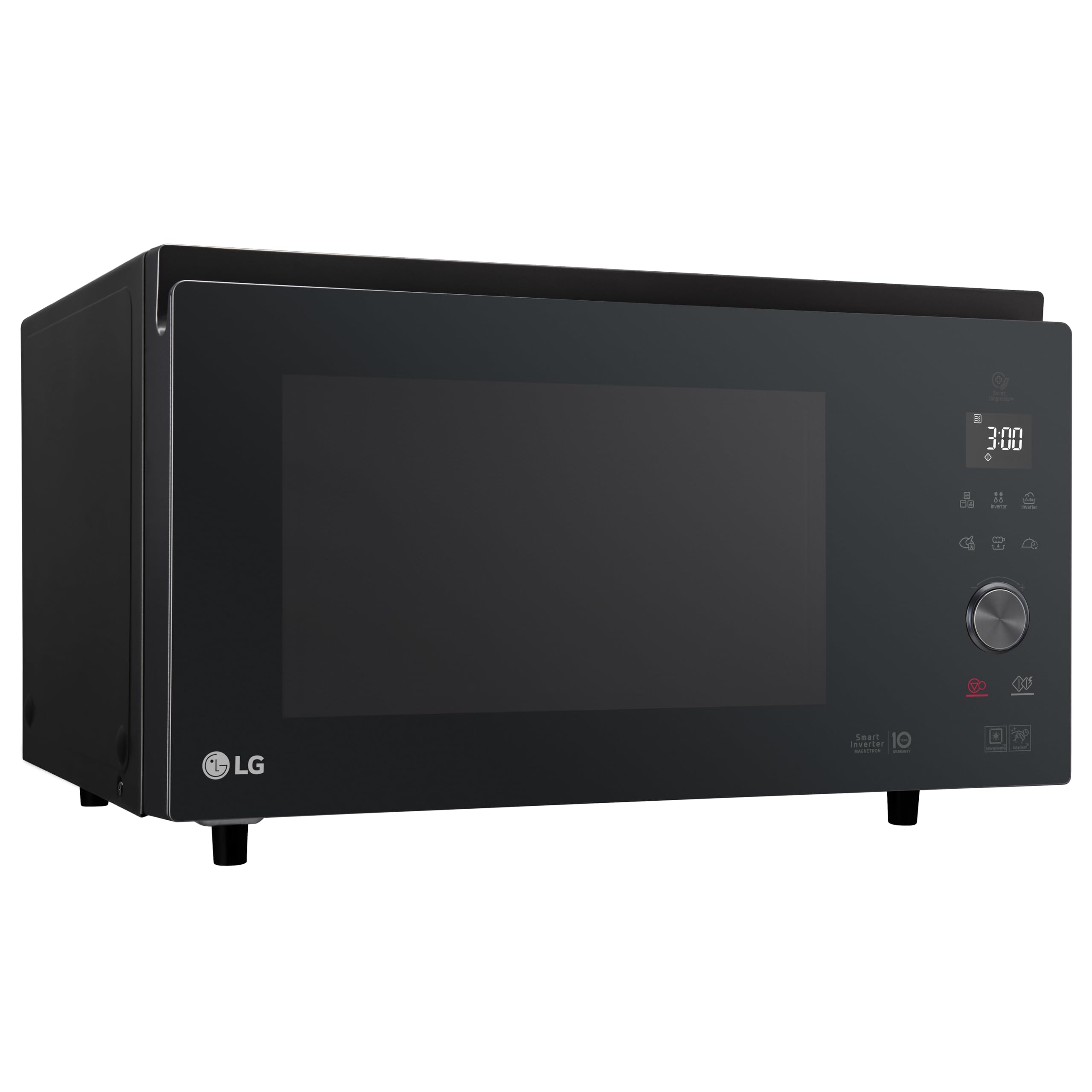 LG MJ3965BPB NeoChef Forno a Microonde Combinato con Grill 39 Litri, Potenza 1100W, Frittura Leggera, Fermentazione e Cottura a Vapore, Sistema con Infrarossi per Riscaldamento Uniforme, Nero Fumè
