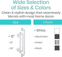 Vista 9 de Vive Barra de Agarre para Tinas y Duchas - Barra de Seguridad para Baño de Discapacitados para Personas Mayores - Mango de Soporte de Pared