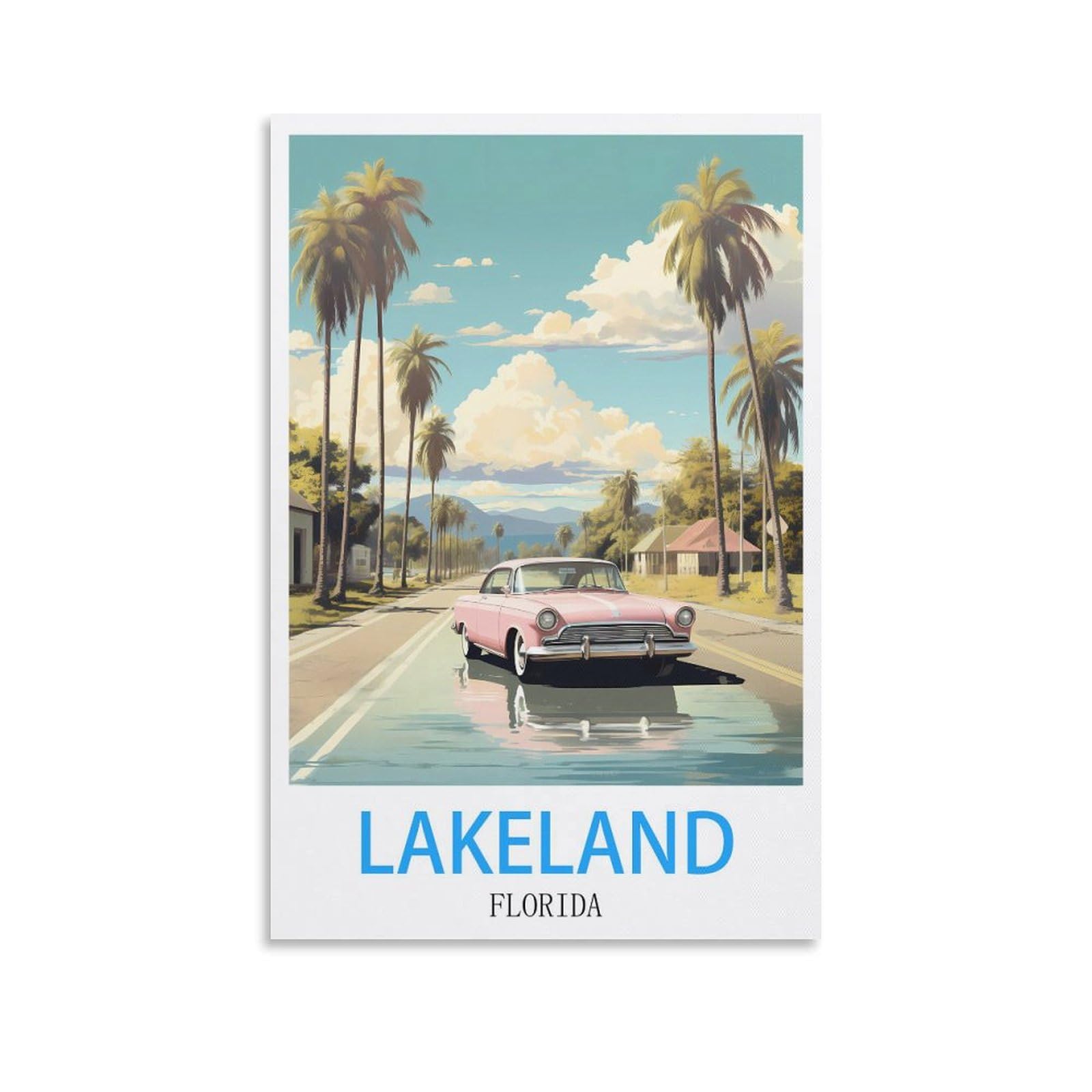 Metal Tin Sign Plaque Poster,Lakeland Floridas,Art Plaque Poster Wall Decor for Home Tool Room Bar Club Restaurant Cafe 15x30cm