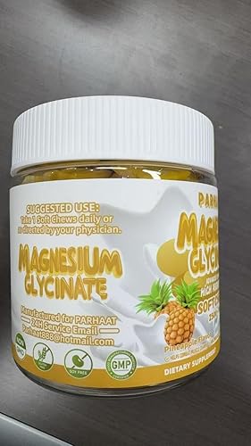 Miniatura 2 de Masticables suaves de glicinato de magnesio, sabor a piña. Masticables masticables de potasio y magnesio sin azúcar con glicinato de magnesio,