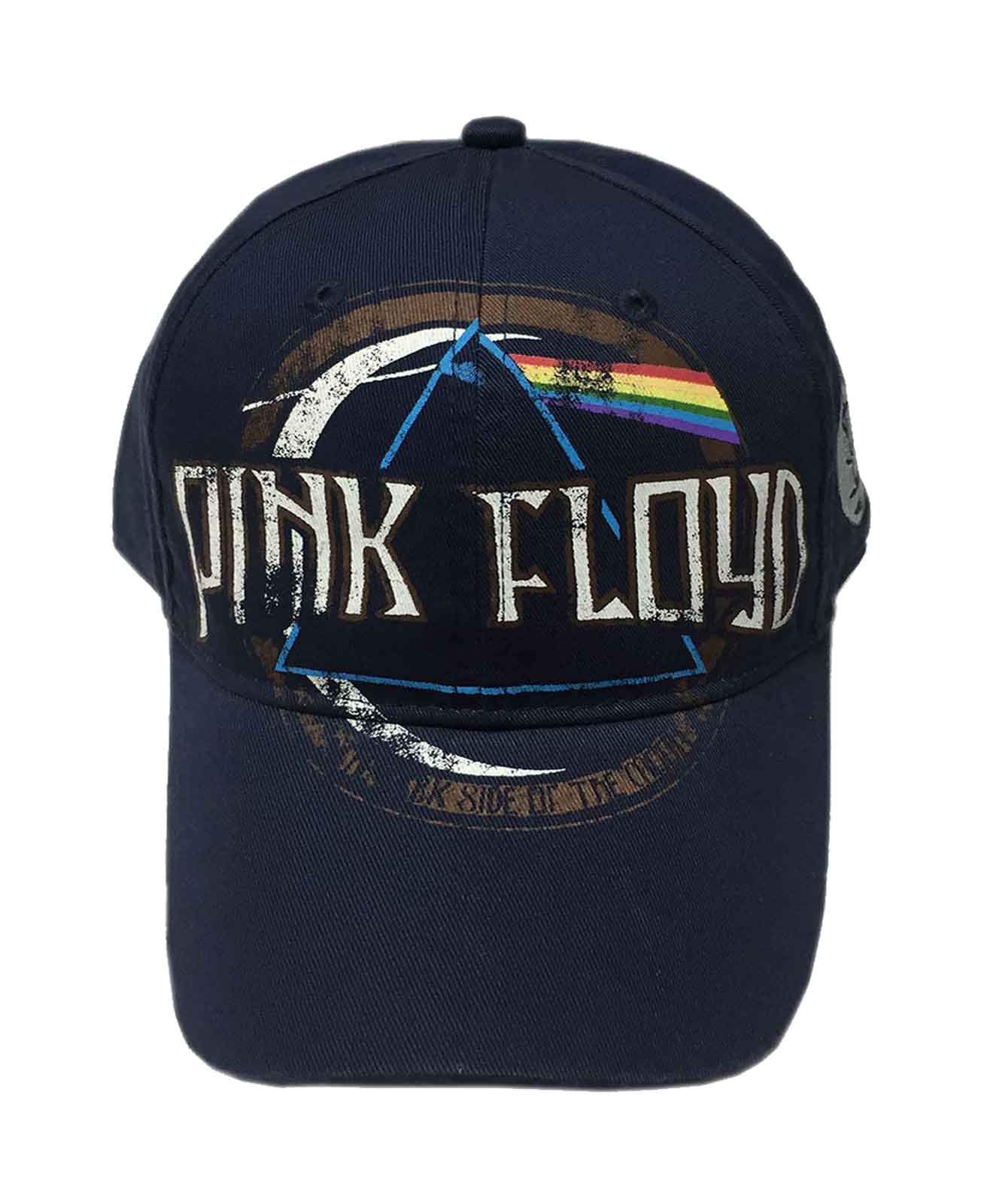Pink Floyd Men's Navy Blue Baseball Cap Dark Side Of The Moon Album Distressed Official Navy One Size