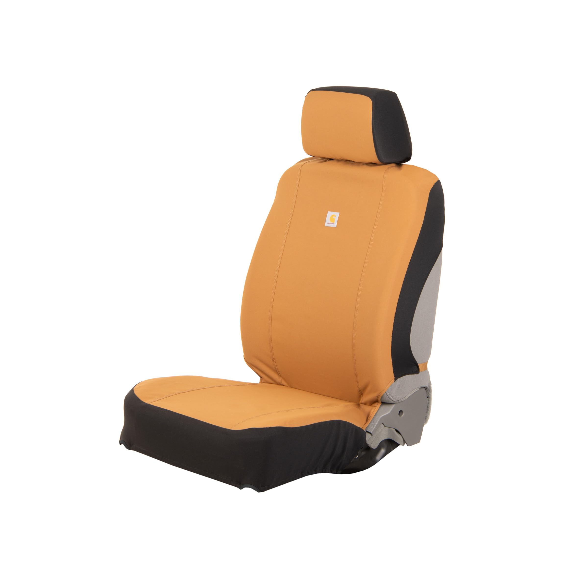 700D Nylon Duck Canvas Fitted Bucket Seat Cover, Durable Seat Protection with Rain Defender, Carhartt Brown