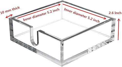 Miniatura 5 de IEEK Acrylic Cocktail Paper Napkin Holder,Decorative Clear Cocktail Napkin Caddy Beverage Napkin holder,Pack of 1