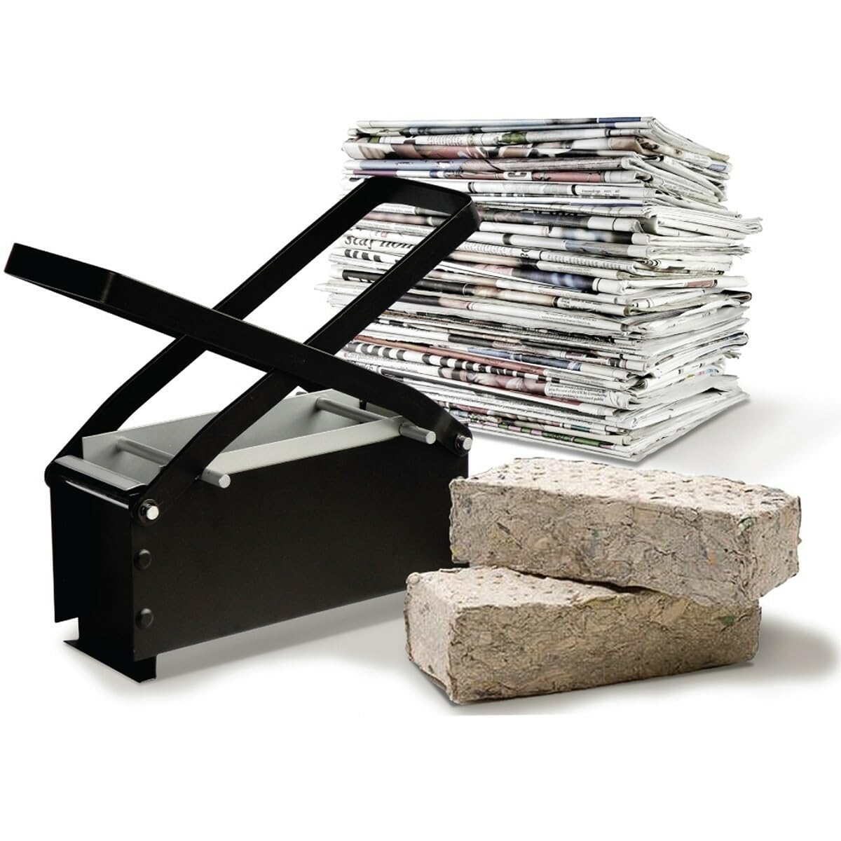 Fabricante de briquetas de troncos de papel, DIY Fabricante de ladrillos de papel, prensa de reciclaje de ladrillos de periódicos de servicio pesado, Triturado Paper Log Brick Maker