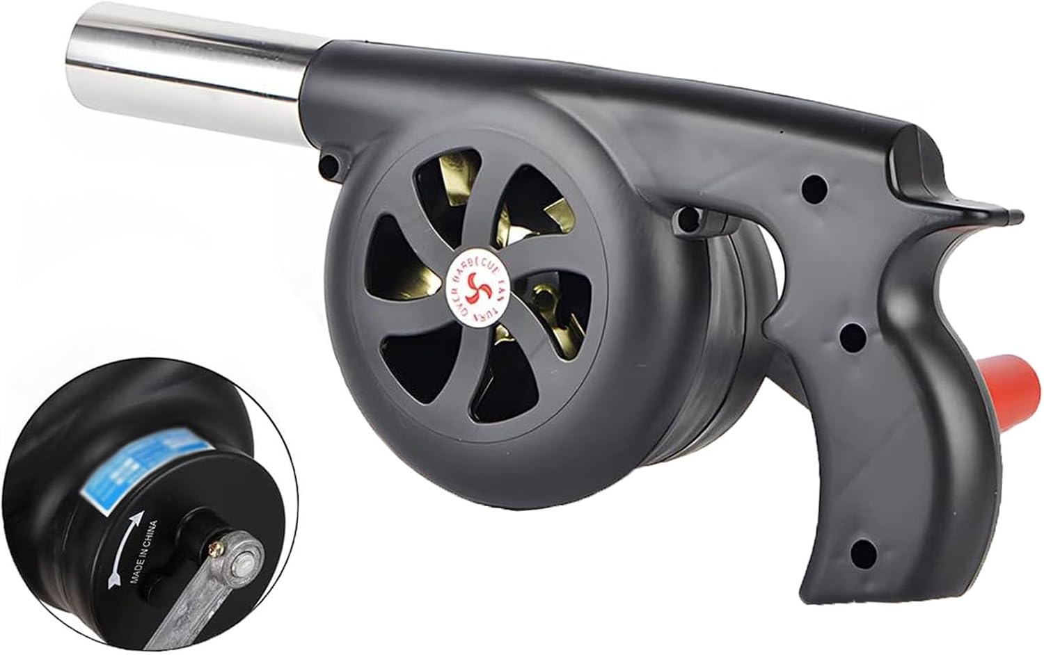 Manual Barbecue Fan Hand Crank BBQ Air Blowers - Popcorn Blower, Outdoor BBQ Bellows, for Camping and Picnic Accessories