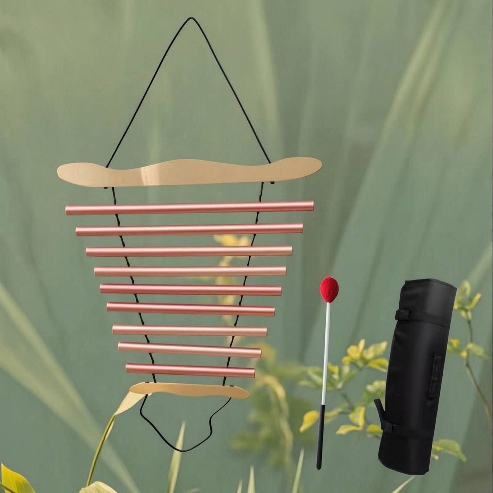Eólica Viento 9 Notas Horizontal Eólica Viento con Sonido Hermoso Instrumento para Jardín, Rosa