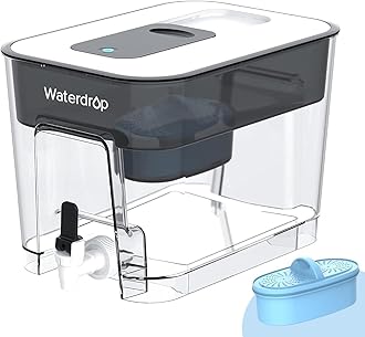 Waterdrop Alkaline Water Filter Dispenser, Large 40-Cup, Healthy, Clean & Toxin-Free Mineralized Alkaline Water, 100-Gallon, BPA Free, Black (1 Filter Included)