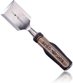 Spec Ops Tools 목공 및 목공용 목재 끌, 경사진 엣지 고탄소강 블레이드, 풀 탱 충격 흡수 그립, 5.1cm(2인치) 블레이드
