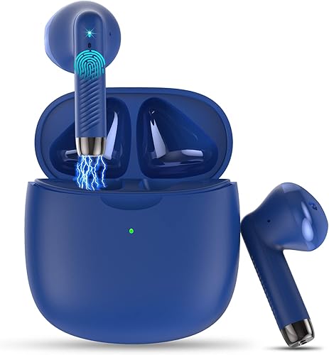 Miniatura 12 de Auriculares inalámbricos, auriculares Bluetooth 5.4 con graves estéreo, auriculares Bluetooth en el oído con cancelación de ruido y micrófono, Rojo