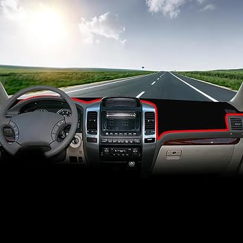 Dashboard Cover Dash Mat for Toyota Land Cruiser Prado 120 J120 2003-2006 2007 2008 2009,Sun Shade Pad Carpet Center Console Light-Proof Mat Anti-Glare Accessories