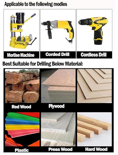 3/4 In. Wood Square Hole Mortise Chisel Drill Bit Tool Woodworking Drill Bits Hole Cutter #TOP4