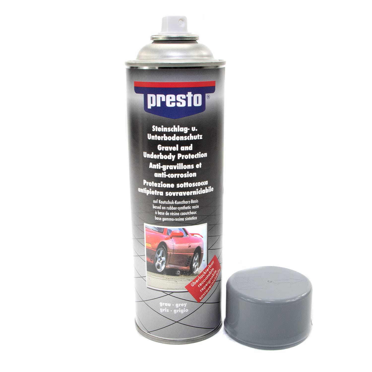 Steinschlag & Unterbodenschutz Spray Hell Grau Presto 5 X 500ml mit Pistolengriff