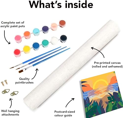 Miniatura 5 de AOSGEDY Paquete de 6 pinturas por números, pintura por números para adultos y niños principiantes, pintura para adultos por número, pintura al óleo