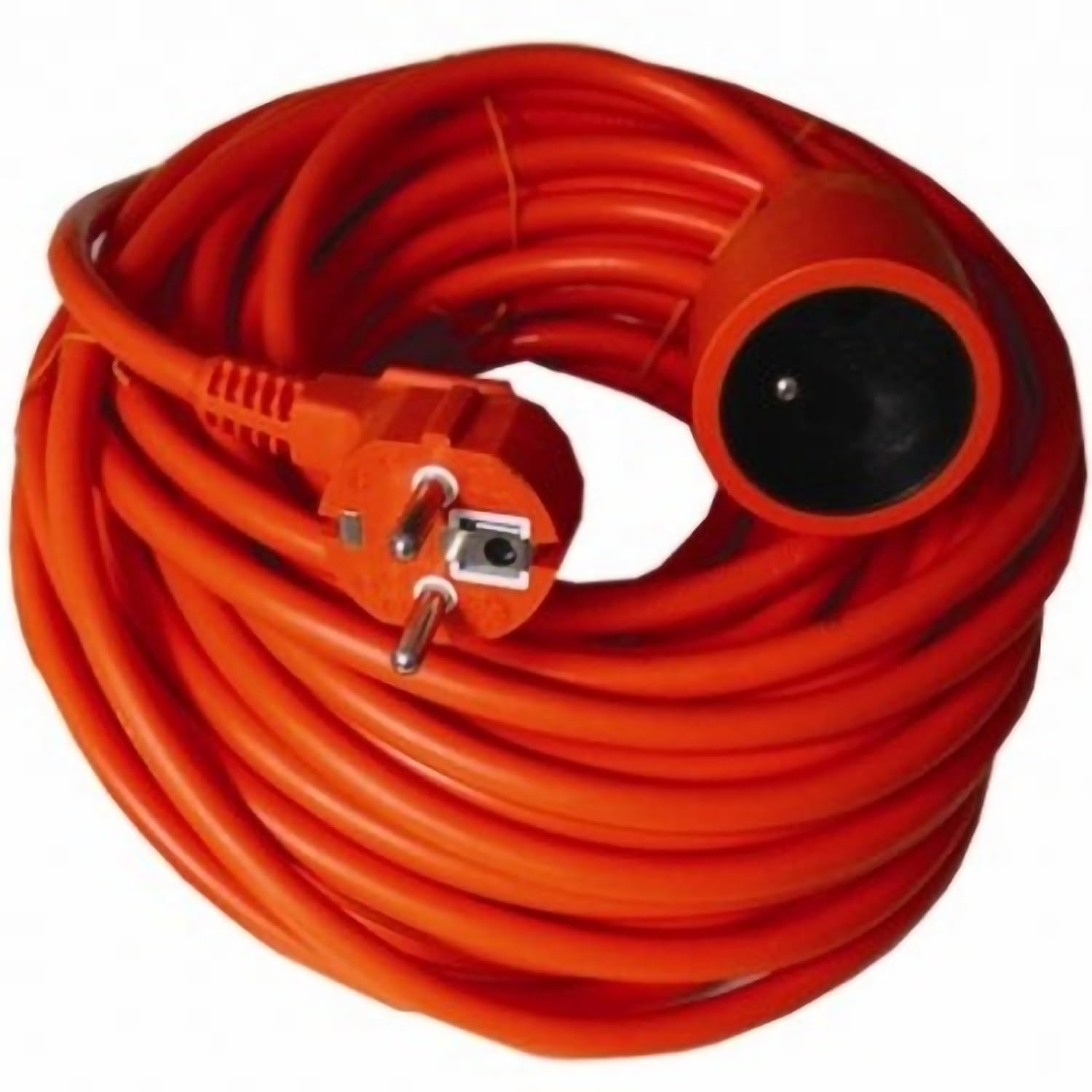 PremiumCord Verlängerungskabel 230V 30m mit Kindersicherung, Stromkabel, Netzkabel, Schuko-Verlängerung, Buchse auf Stecker Typ F, Farbe Orange