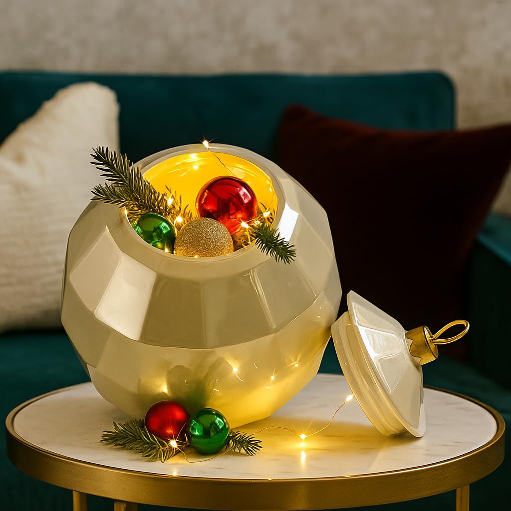 Amazon.com: 10 Strawberry Street Disco Christmas Cookie Jar, White