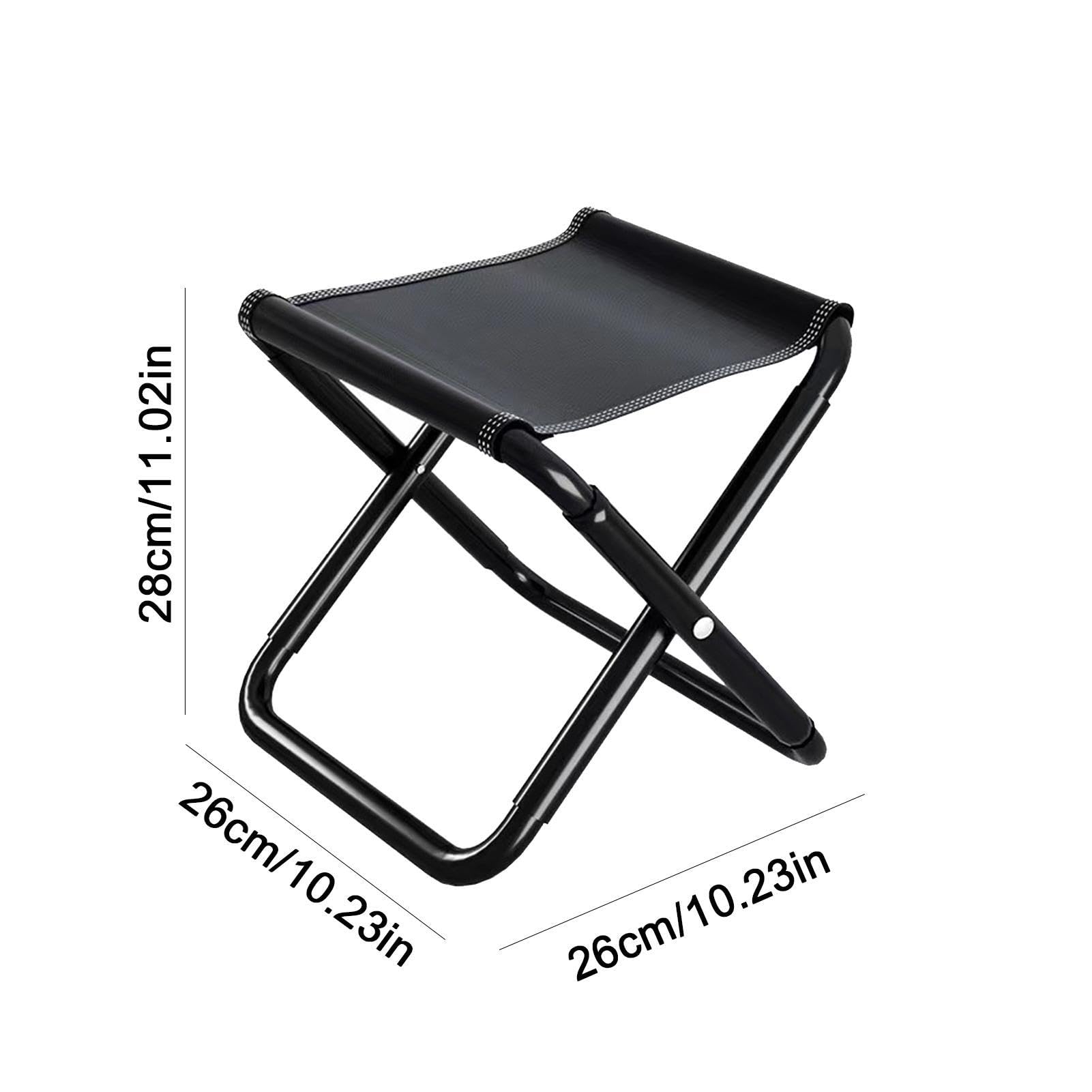 Tabouret Pliable De Camping – Alliage D'aluminium – Toile Oxford – Capacité 140-200 Kg – Dimensions 26x26x28 Cm – Sac De Transport