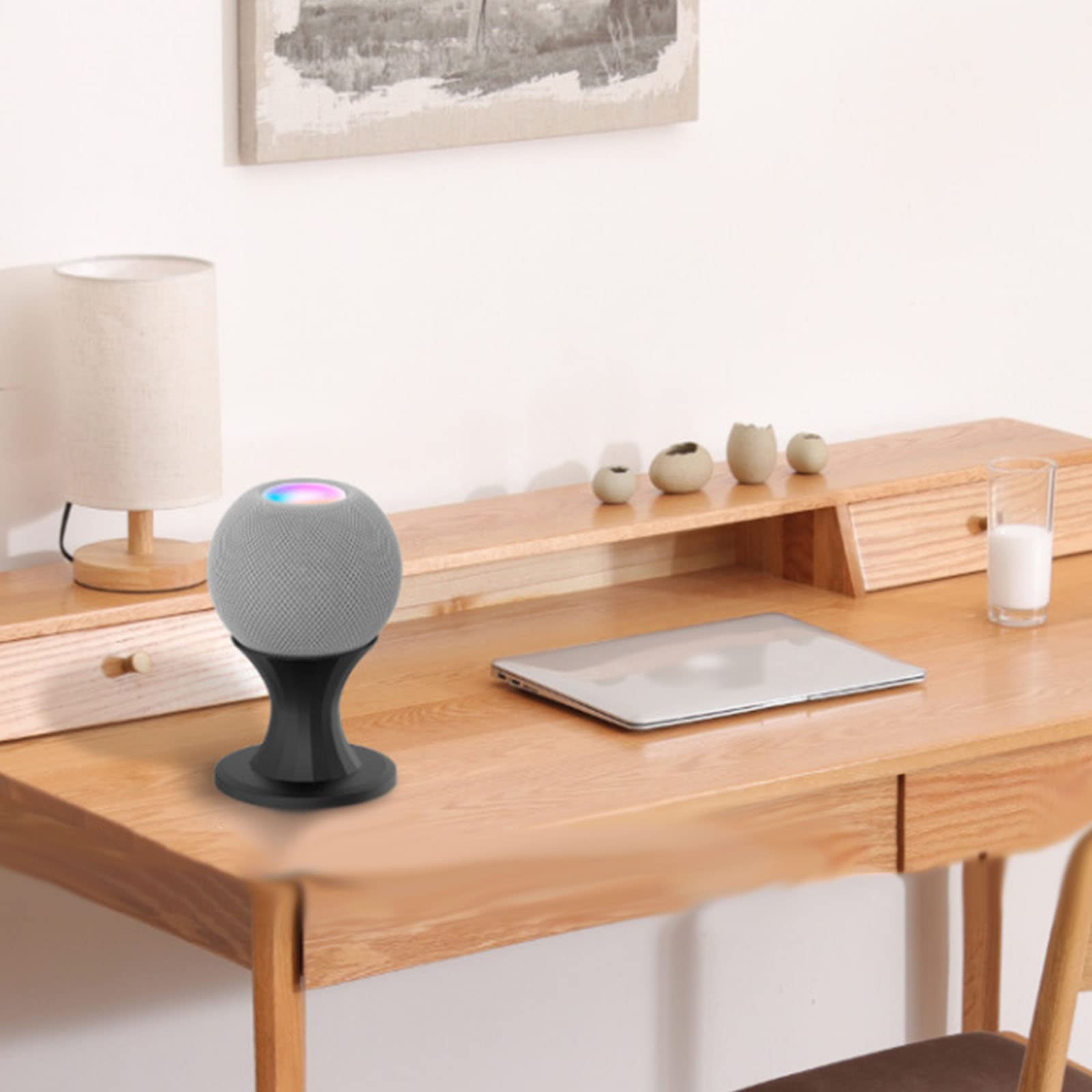 Mini Support Table HomePod 2023 Noir - Support Haut-Parleur Intelligent Stable Acier Carbone