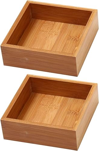 YBM Home Caja organizadora de cajones de bambú, almacenamiento multiusos para cajón de basura, oficina, hogar, cocina, dormitorio, habitación de los