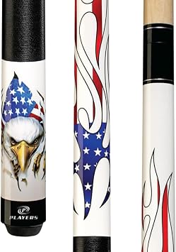 Players D-PEG Screaming Bald Eagle and American Flag Flames Cue