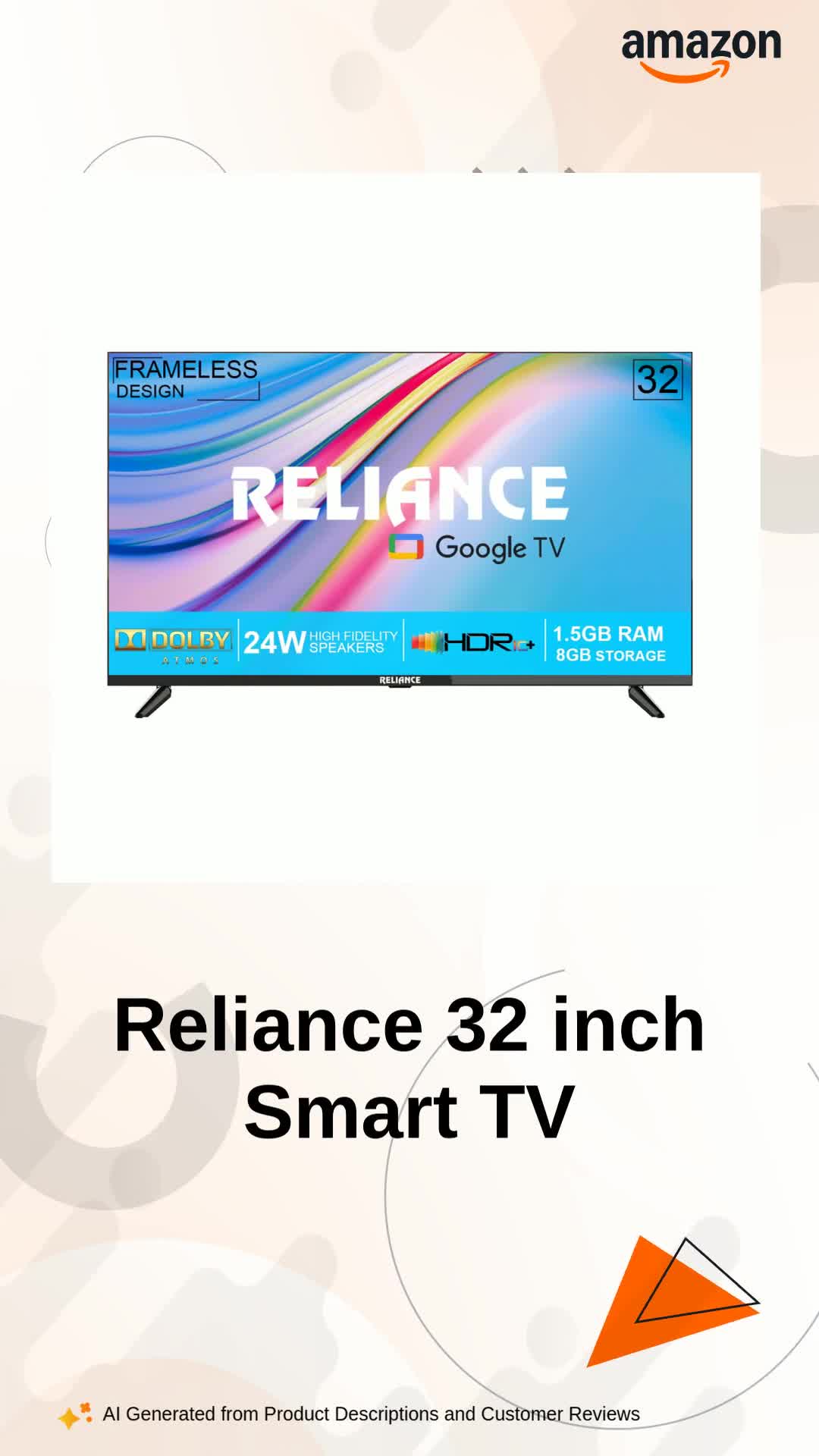 Reliance 80 cm (32 inch) LED Full HD Smart Google TV with