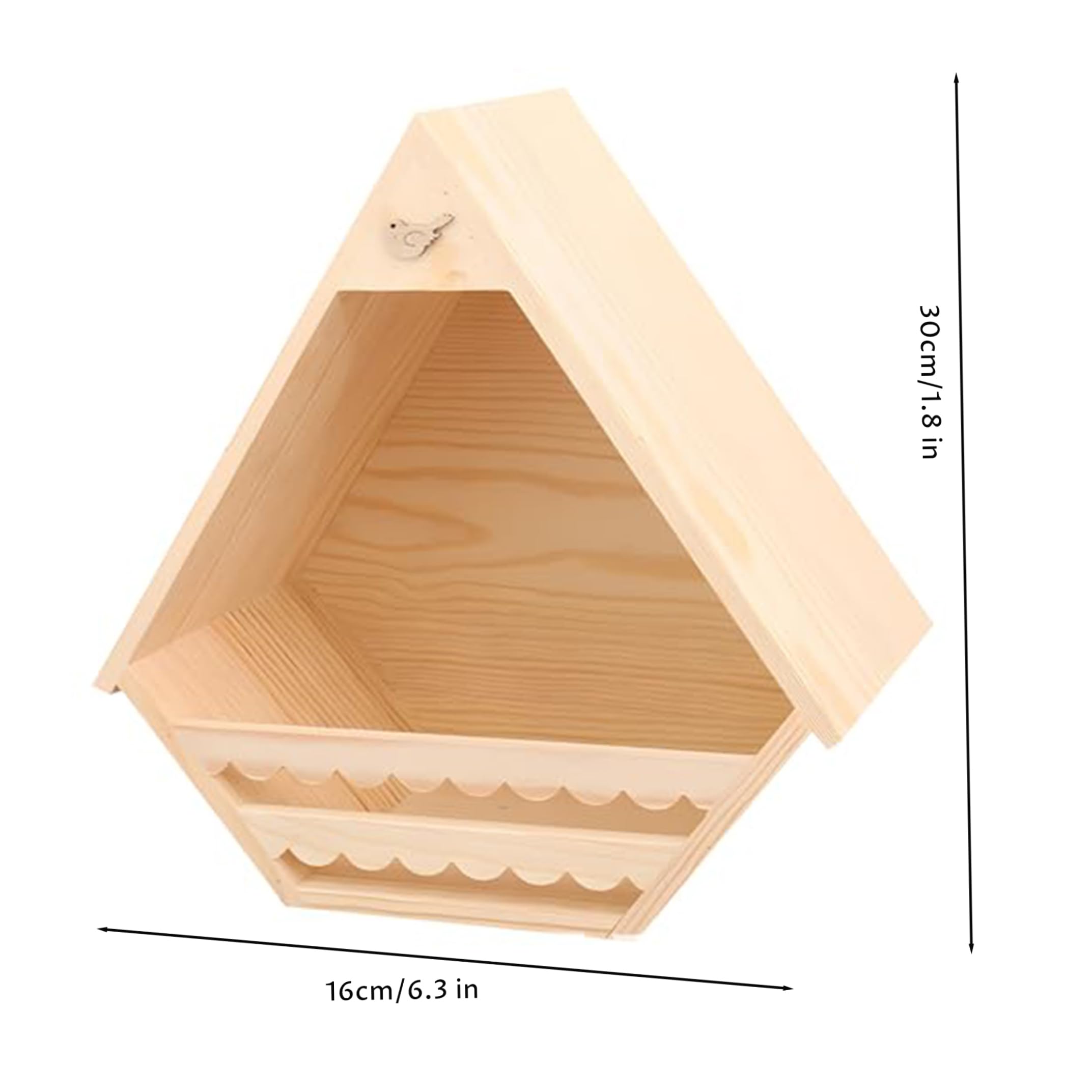 Caja Nido para Palomas, Cajas Nido para Palomas De Madera Natural para Exteriores, Casa para Pájaros Triangular Espaciosa Montada En La Pared, Estante Exterior para - 11.81x11.81x6.30 PU
