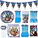 BESTZY Avengers Fiesta de Cumpleaños Vajilla de Fiesta Superhéroe Decoraciones de Cumpleaños Suministros para Fiestas Incluye Platos Tazas Servilletas Mantel 48 pcs