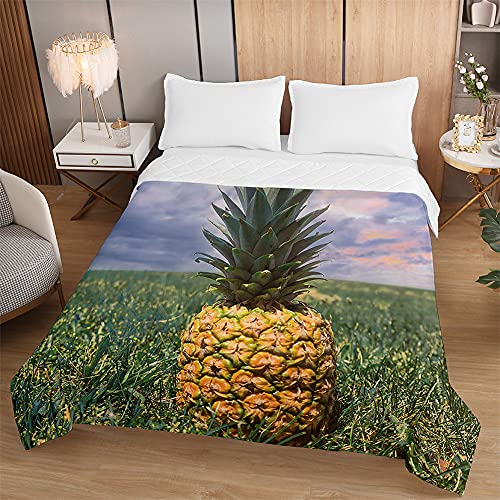 Colchas bouti estampadas de piña fruta para un dormitorio fresco 4