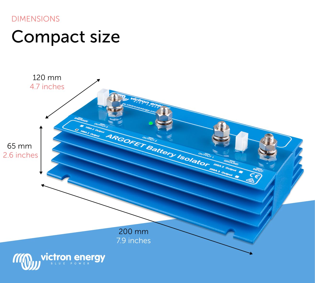 Victron Energy Argofet Répartiteurs de Batteries 100-3AC (3 Batteries 100 Amp)