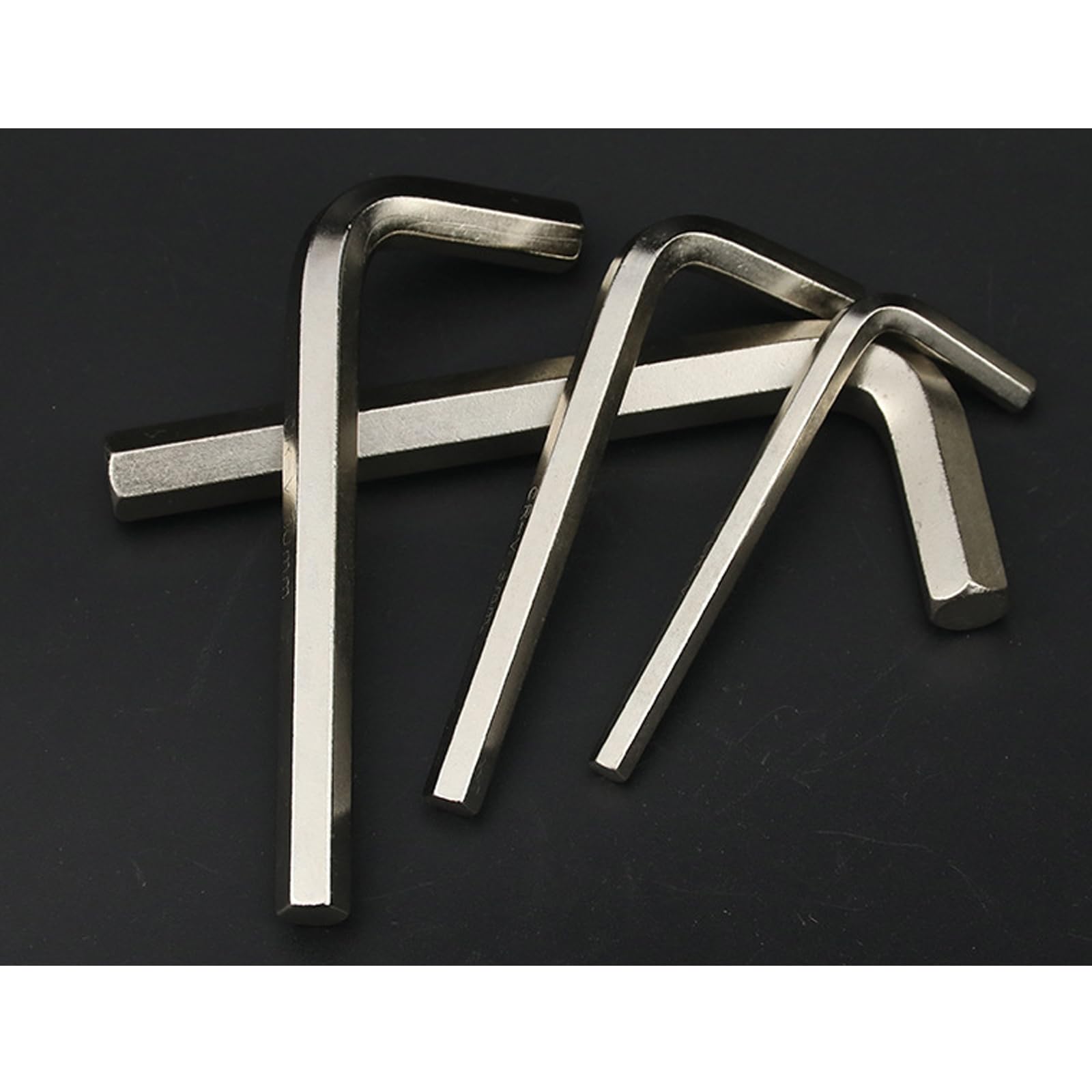 Set di chiavi esagonali a braccio lungo, chiave a L da 8 mm, chiave a brugola, chiave esagonale, acciaio nichelato, argento, confezione da 24 pezzi