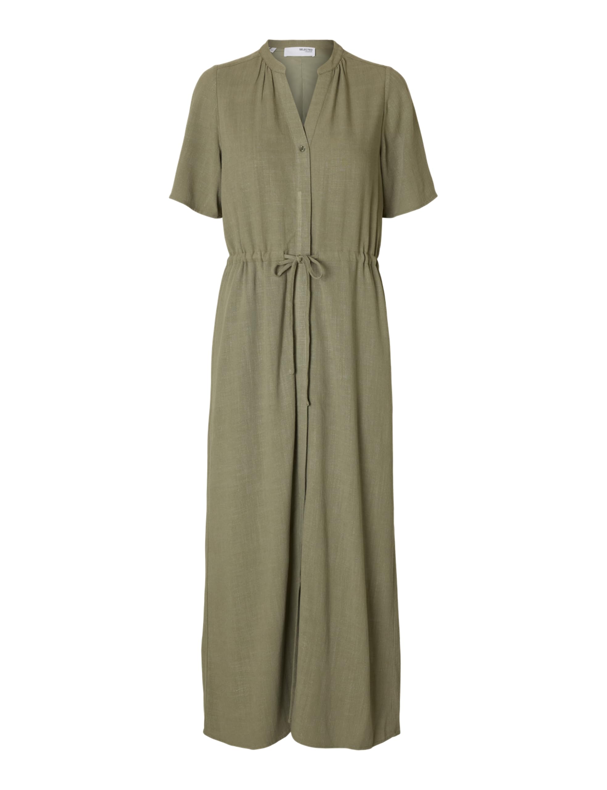 SELECTED FEMME Female Blouse Dress Short Sleeve, Vetiver, 14