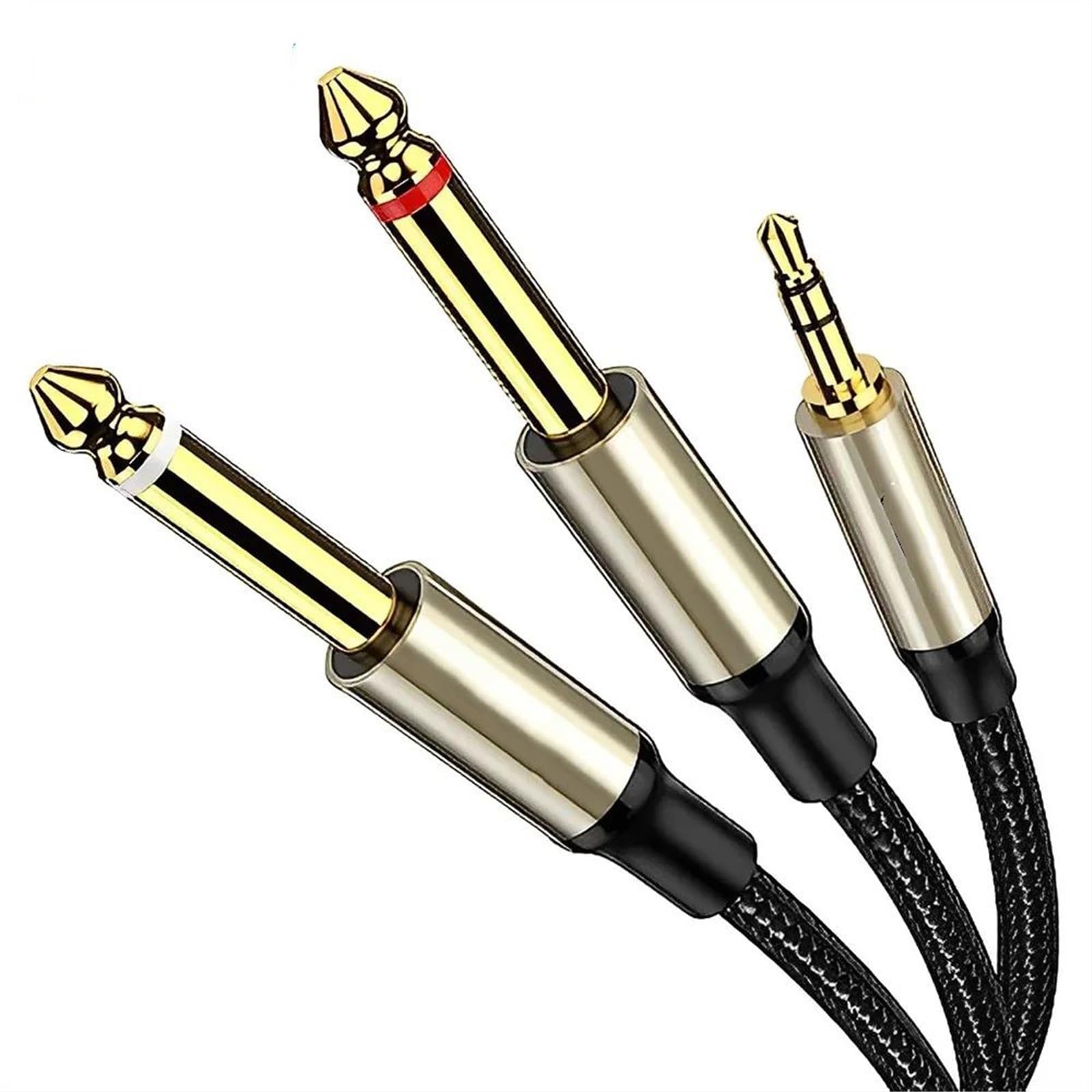 Kabel Do Gitary Kabel Stereo 3,5 Mm TRS Do Podwójnego Adaptera Przewodu Rozgałęźnego 6,35 1/4 Mono Y(5m)