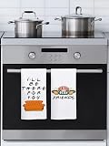HSSPIRITZ Lot de 2 torchons de cuisine amusants avec inscription « Friends » - Cadeau de décoration de cuisine - Motif « Central Perk » - « I 'll Be There for You » - Cadeau d'anniversaire pour les - 2