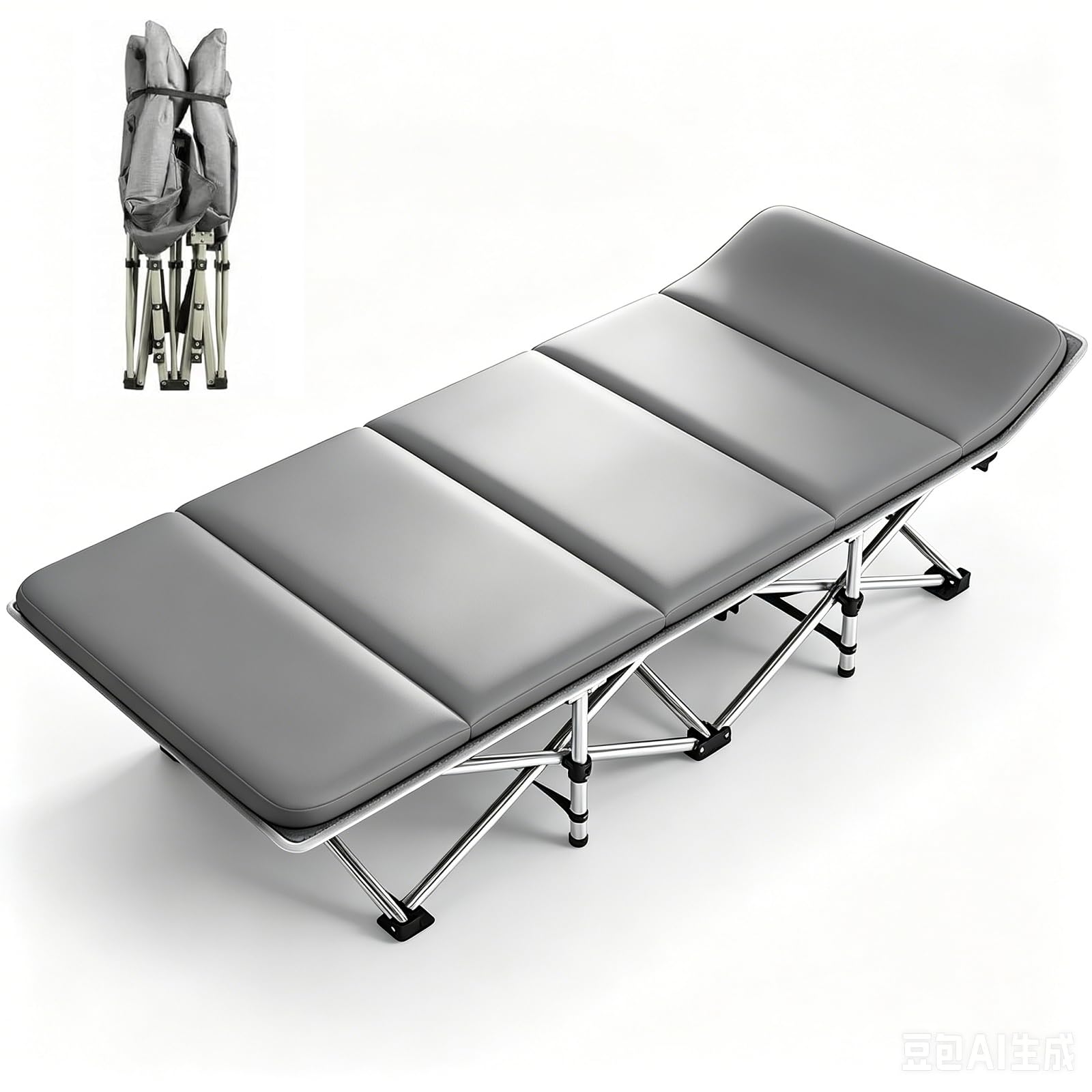 Camping Bed for Adults with Mattress Folding Camping Cot (190x68cm)
