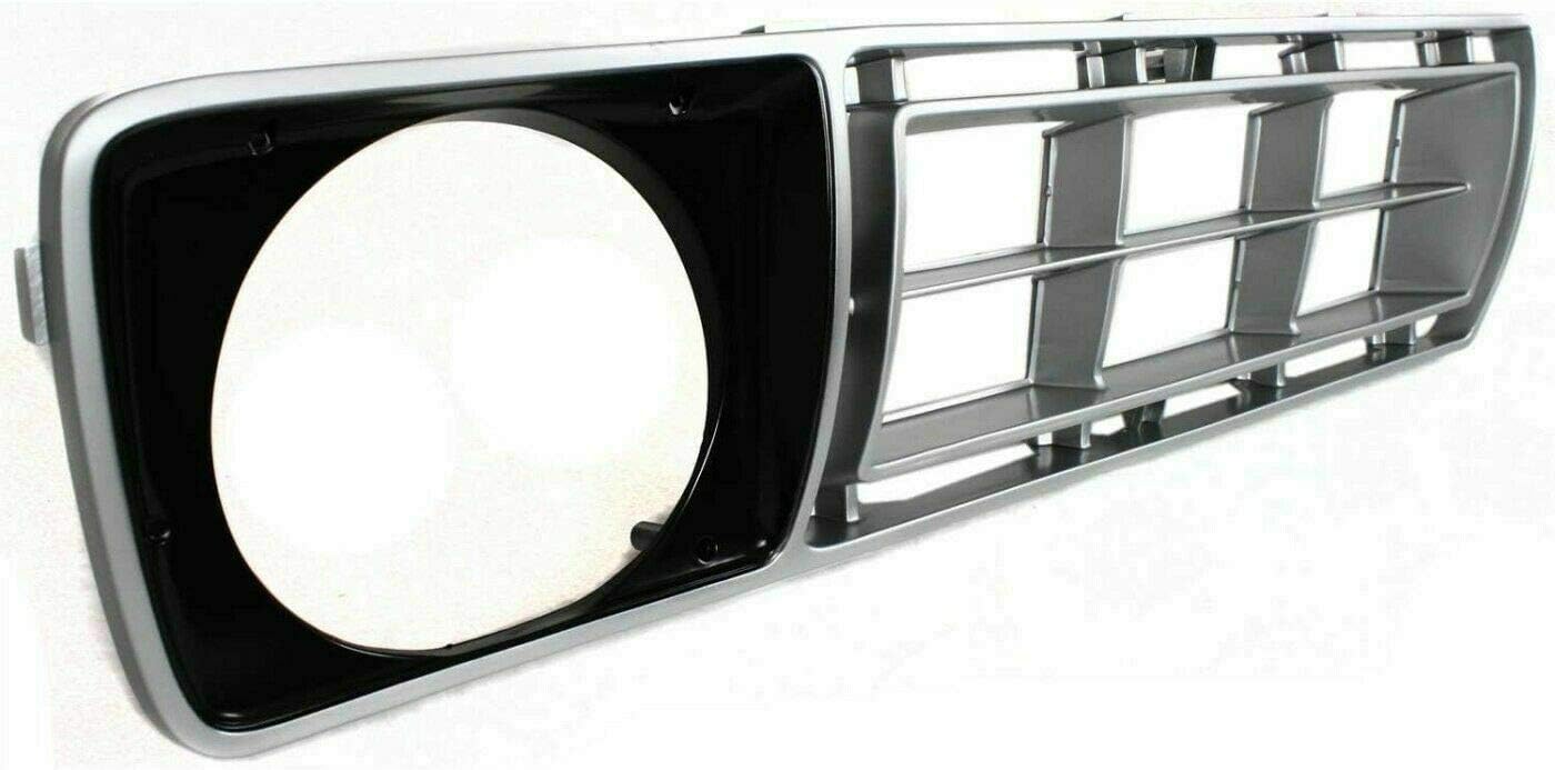 Headlight Grille Trim Bezels Set Silver with Round Holes for 1976-1977 Ford F-100 F-150 F-250 F-350 F-500 OE Direct Replacement D6TZ8151A D6TZ8150A