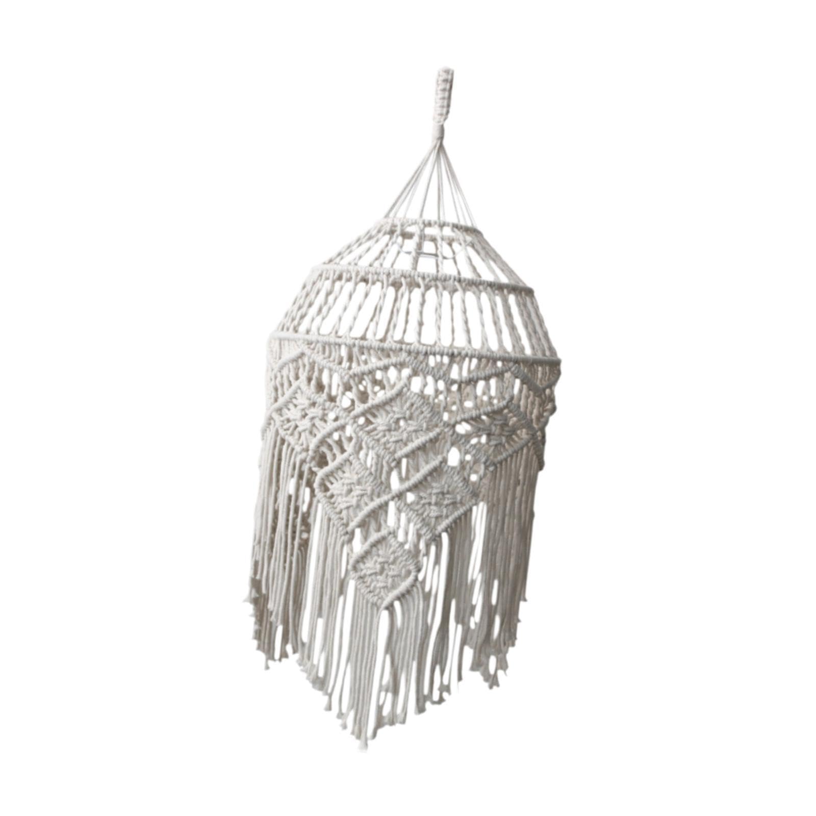 KTUXZCI Macrame Lamp Shade Tassel Tapestry Lampshade Transforms Home with Elegant Boho Adding of Whimsy Chandelier Lamp Shade Indoor Modern Decoration Boho
