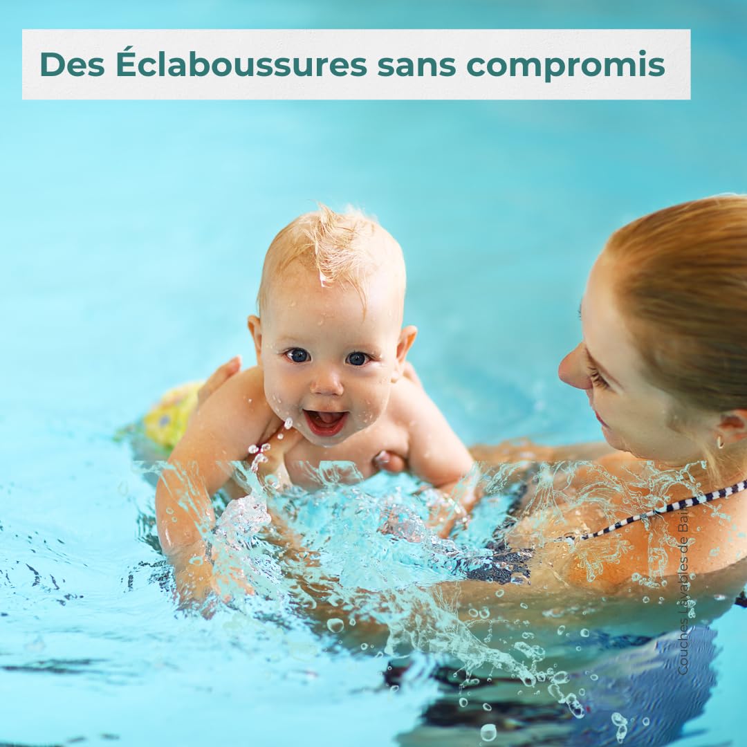 Couche Piscine Bébé Étanche et Réglable – Maillot de Bain Lavable Réutilisable Écologique – Confort Bébé Garçon ou Fille(Dauphin - 1 unité)