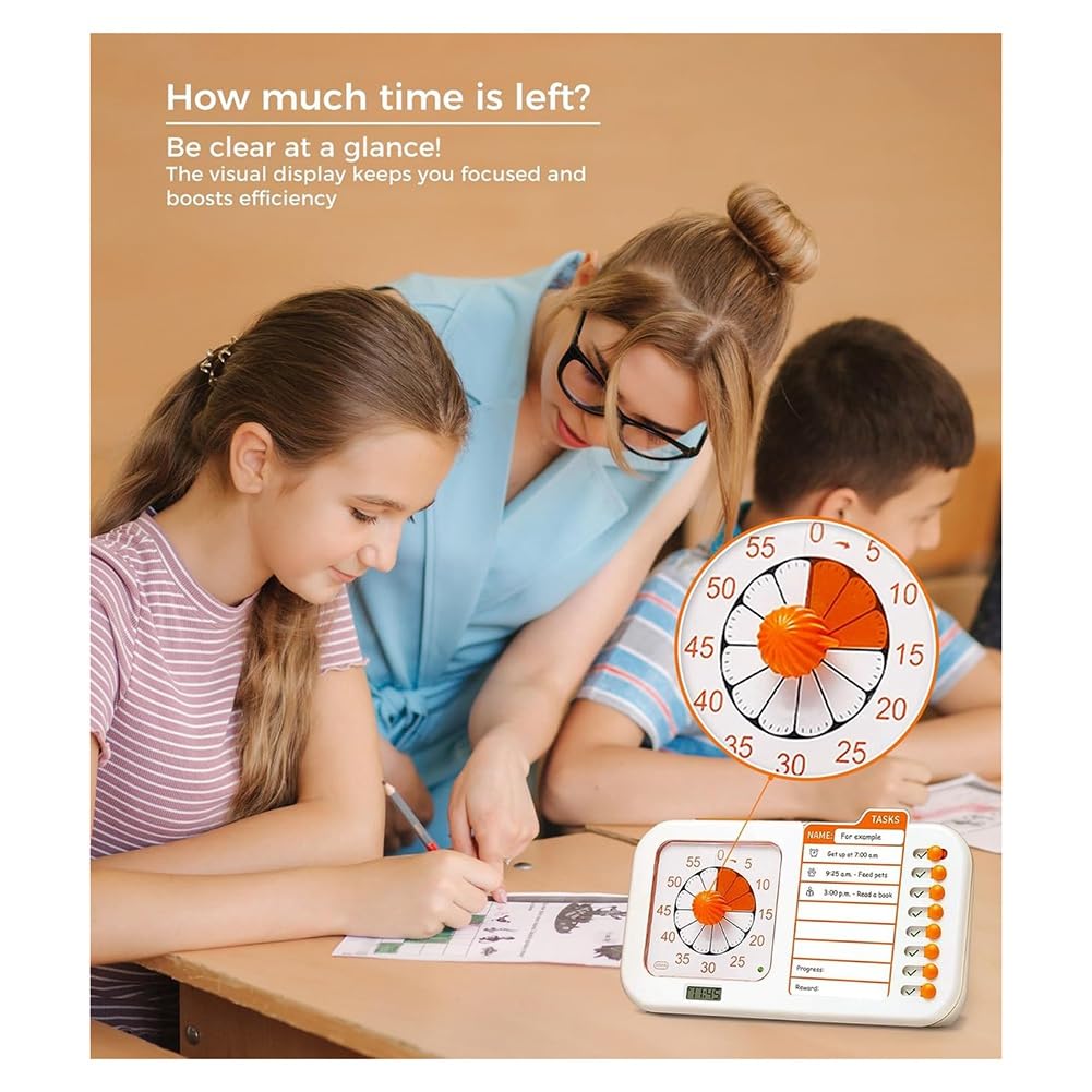 Visueller ADHS-Timer für Kinder und Erwachsene mit Planungstafel, Aufgabentimer, Aufgabentabelle und Visuellem Zeitplanplan