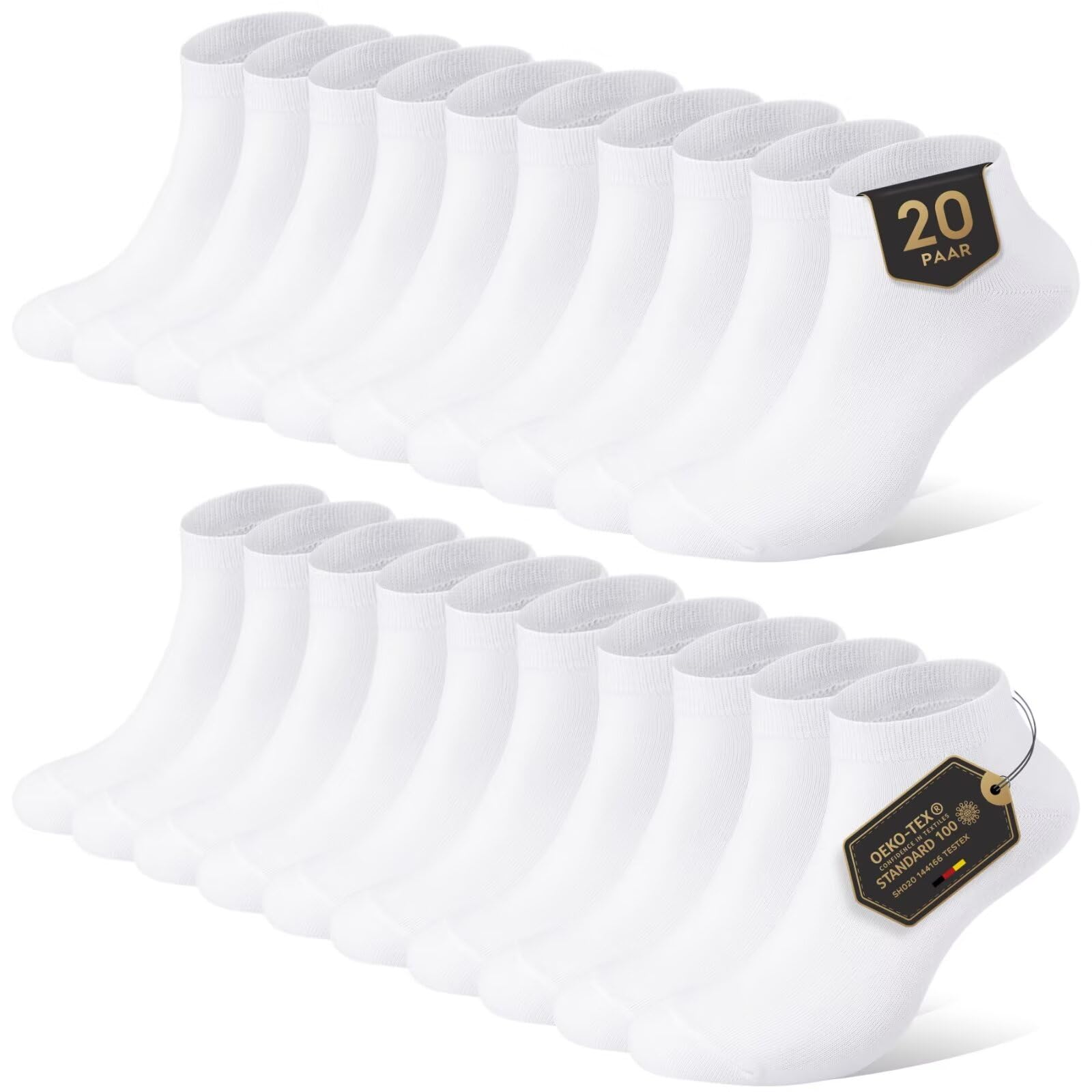 YouShow Sneaker Socken Herren Damen 10 Paar Kurze Halbsocken Quarter Baumwolle Unisex