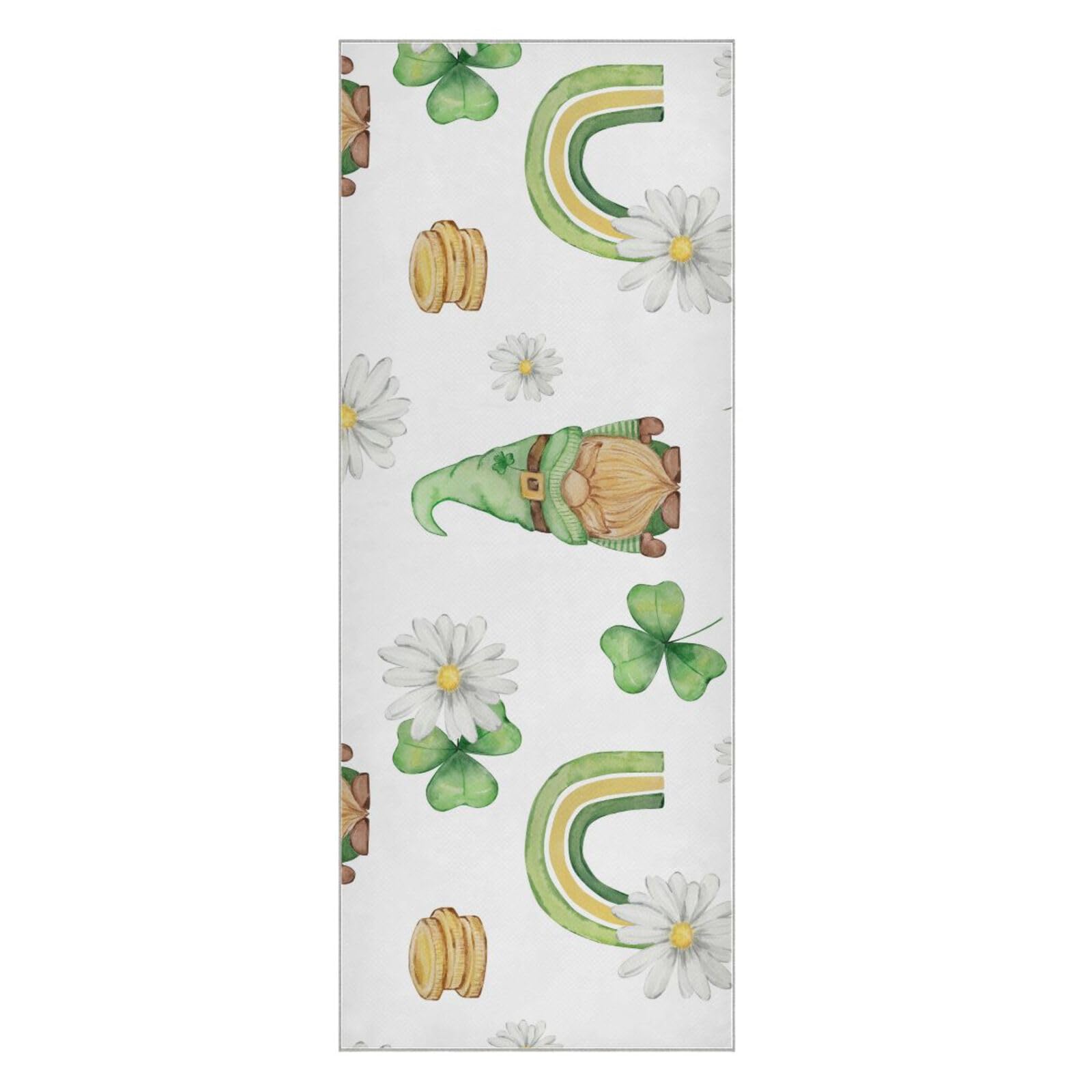 SEINDUS Watercolor Green Clover Dwarf Hot Yoga Towel for Women & Men, Non Slip Super Absorbent and Quick Dry Yoga Mat Towel for Hot Yoga, Pilates and Fitness 73