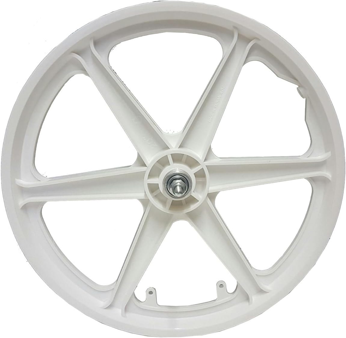 Trinity B2B 20" Front BMX Straight 6 Spoke WHITE Aero Mag Nylon Retro Freestyle Bike Wheel