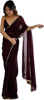 AKHILAM Women's Chiffon Checkered Printed Saree With Unstitched Blouse Piece (AARYAN18501_KR_Parent) Price In India
