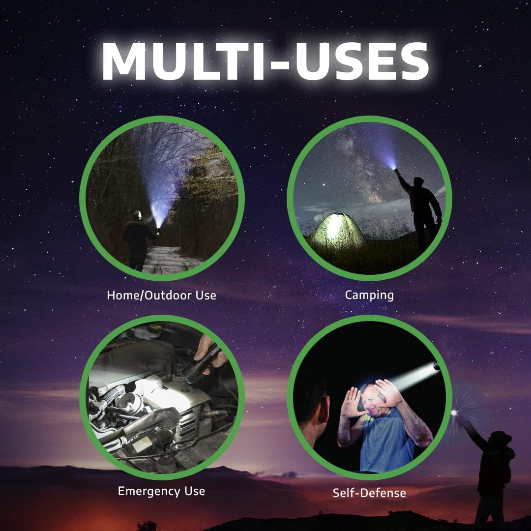 LitezAll 400 Lumen Tactical Flashlight, Compact LED Flashlight with Pocket Clip, Aerospace Aluminum Body, IPX2 Weather Resistant, Everyday Carry Flashlight for Outdoor, Work, and Emergency Use