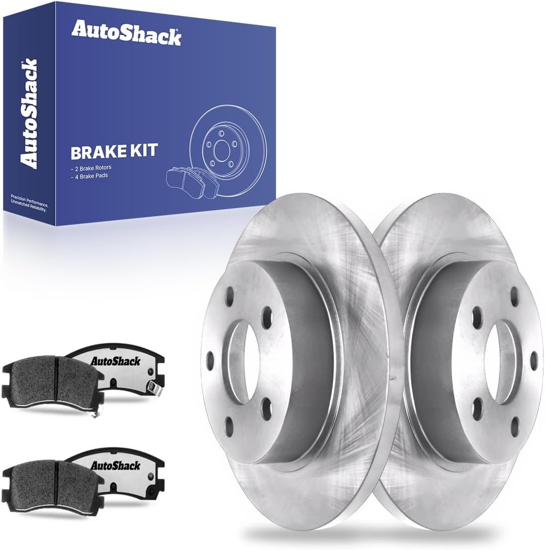 AutoShack Rear Solid Brake Rotors + Premium Ceramic Pads 6-PC Brake Kit Replacement for 1992-2002 Cadillac Eldorado 1997-2005 Buick Park Avenue 2000-2005 Buick LeSabre 11.06" (280.9 mm)