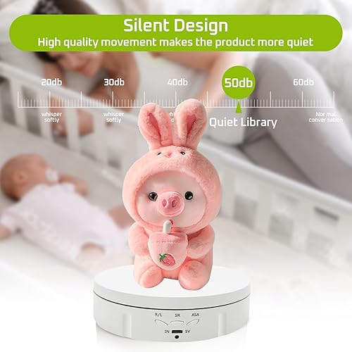 Miniatura 25 de JAYEGT Soporte de exhibición giratorio motorizado 3 en 1 con cubierta de repuesto de 5.74/7.08/8.66 pulgadas, carga máxima de 22 libras, modelos 3D