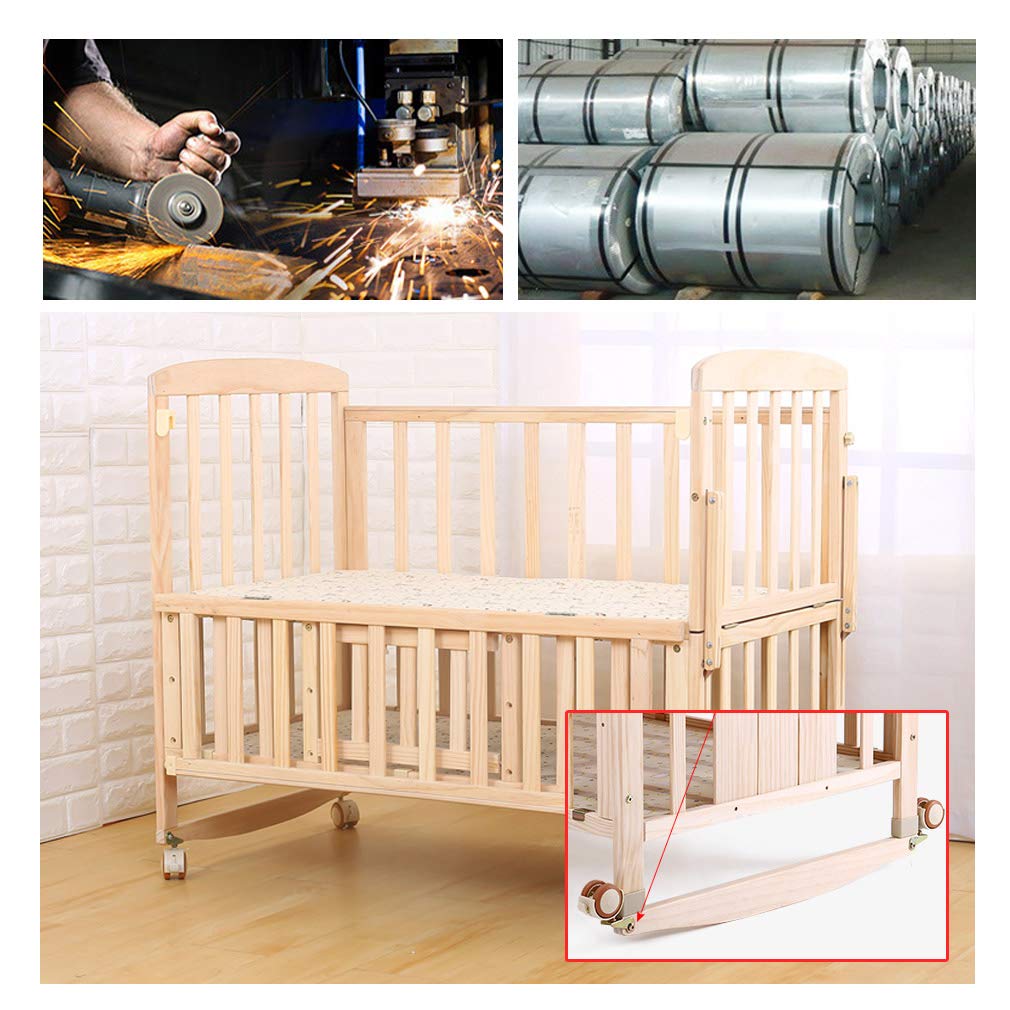 Ruedas giratorias de 2 Pulgadas, Ruedas Plegables, Ruedas de Goma para Muebles, Ruedas para cunas, Ruedas para sillas de bebé, con Frenos, silenciosas, Juego de Cuatro Piezas