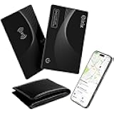 Wallet Tracker Card, Rechargeable Thin Finder, Works with Apple Find My (iOS Only), Item Locator for Luggage Tags, Passports, Phone (Black, 1 Pack)