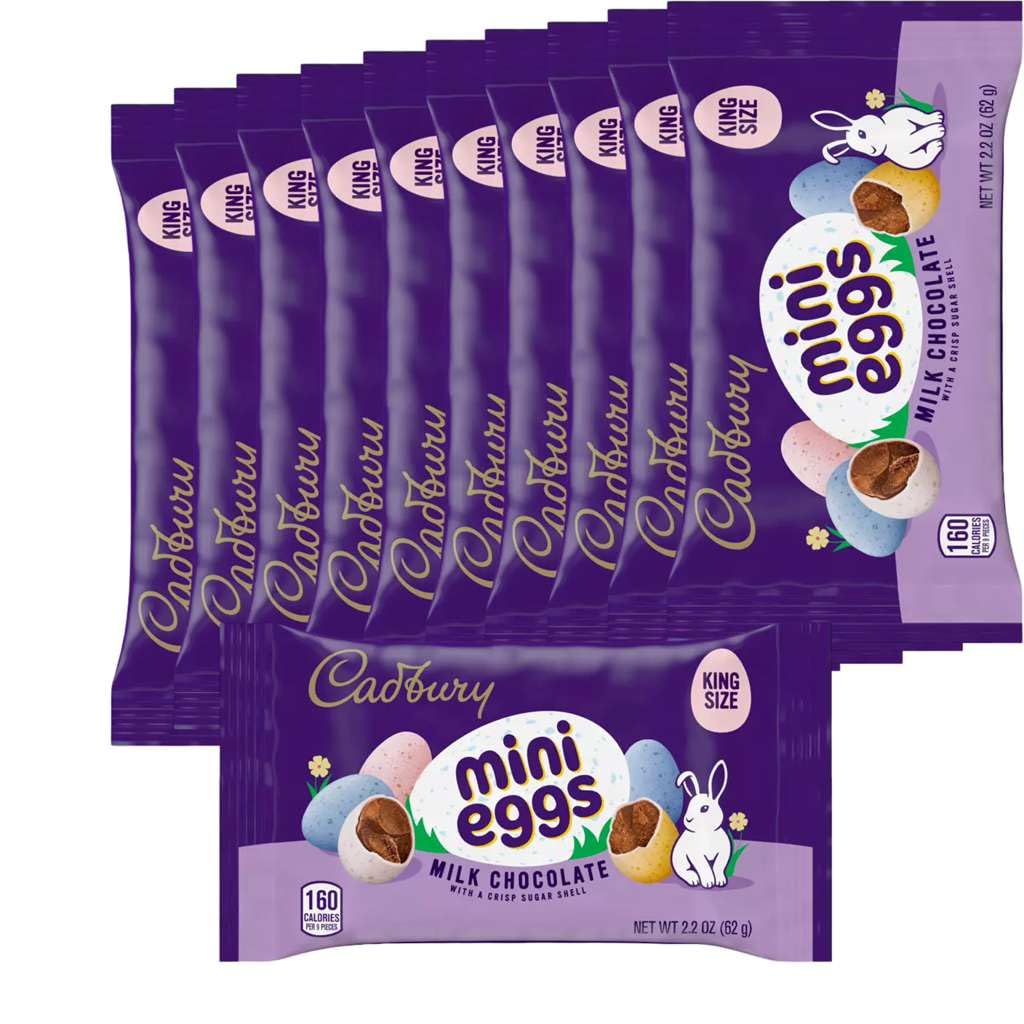 CADBURY MINI EGGS Milk Chocolate with Crisp Sugar Shell Easter Candy, 1.5 Pounds, 10 Bags